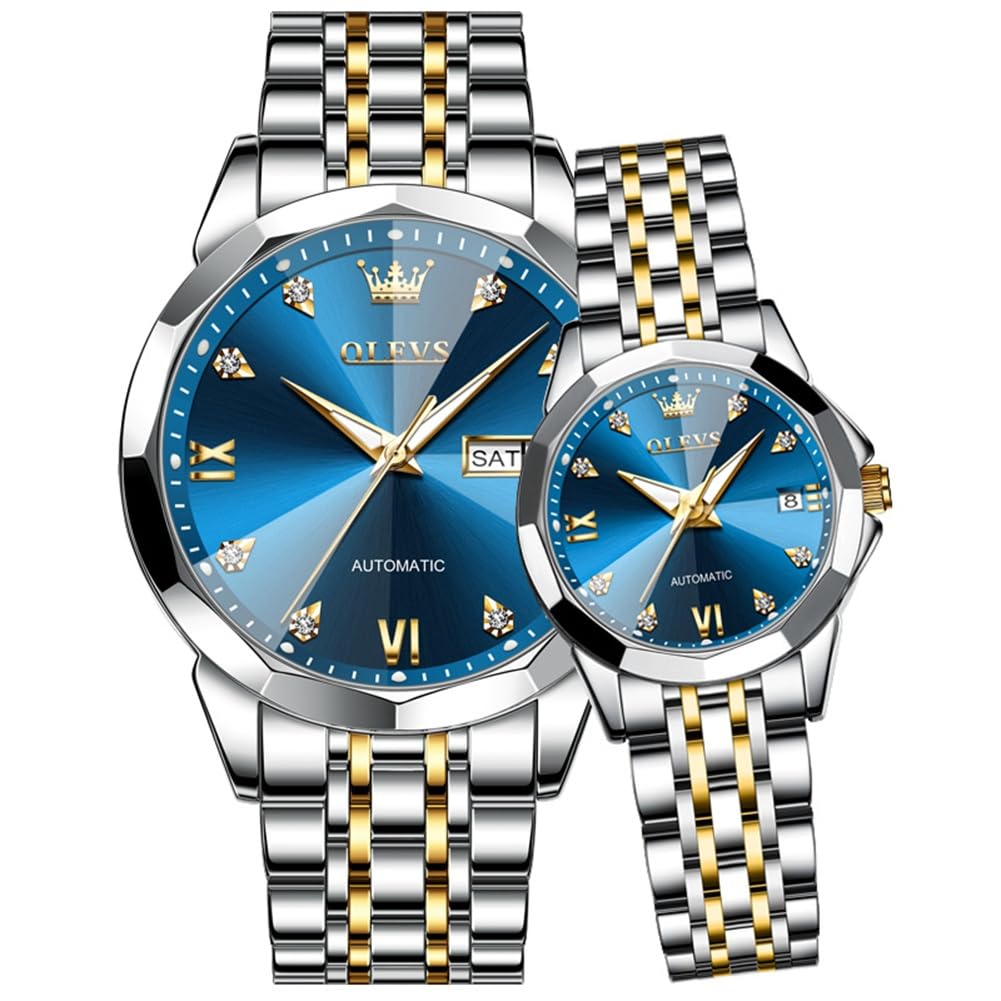 HOTOLEVS Watch for Men Skeleton Business Dress Stainless Steel Waterproof Luminous Mens Wrist Watch