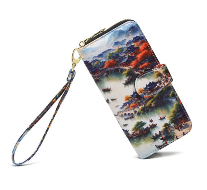 HOTWomen Wallet Card RFID For Womens Holder Blocking Credit Small Zipper Purse Pocket Bifold Slim Coin ID Ladies Wristlet Clutch Large Capacity Window Case Travel Zip Women's