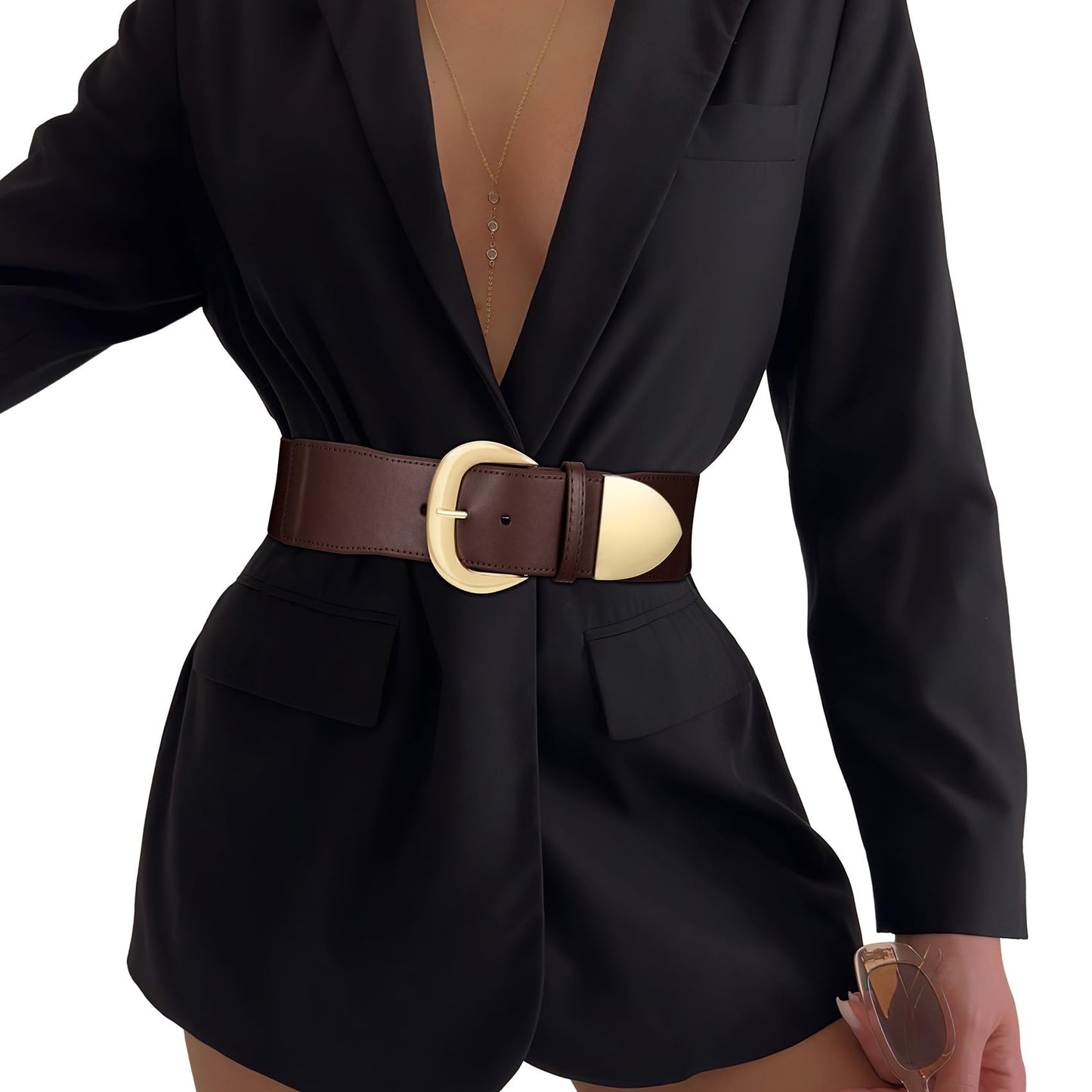 HOTWomen Wide Elastic Waist Belt for Dresses Fashion Thick Stretchy Belt for Trendy