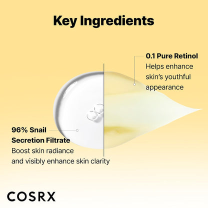 HOTCOSRX Snail 96% Mucin Power Essence 2ea & Retinol 0.1% Cream Mini Sample 1ea, Glass Skin Starter Set, Amazon Exclusive, Daily Hydrating & Firming Korean Skin Care Kit, Gift Set