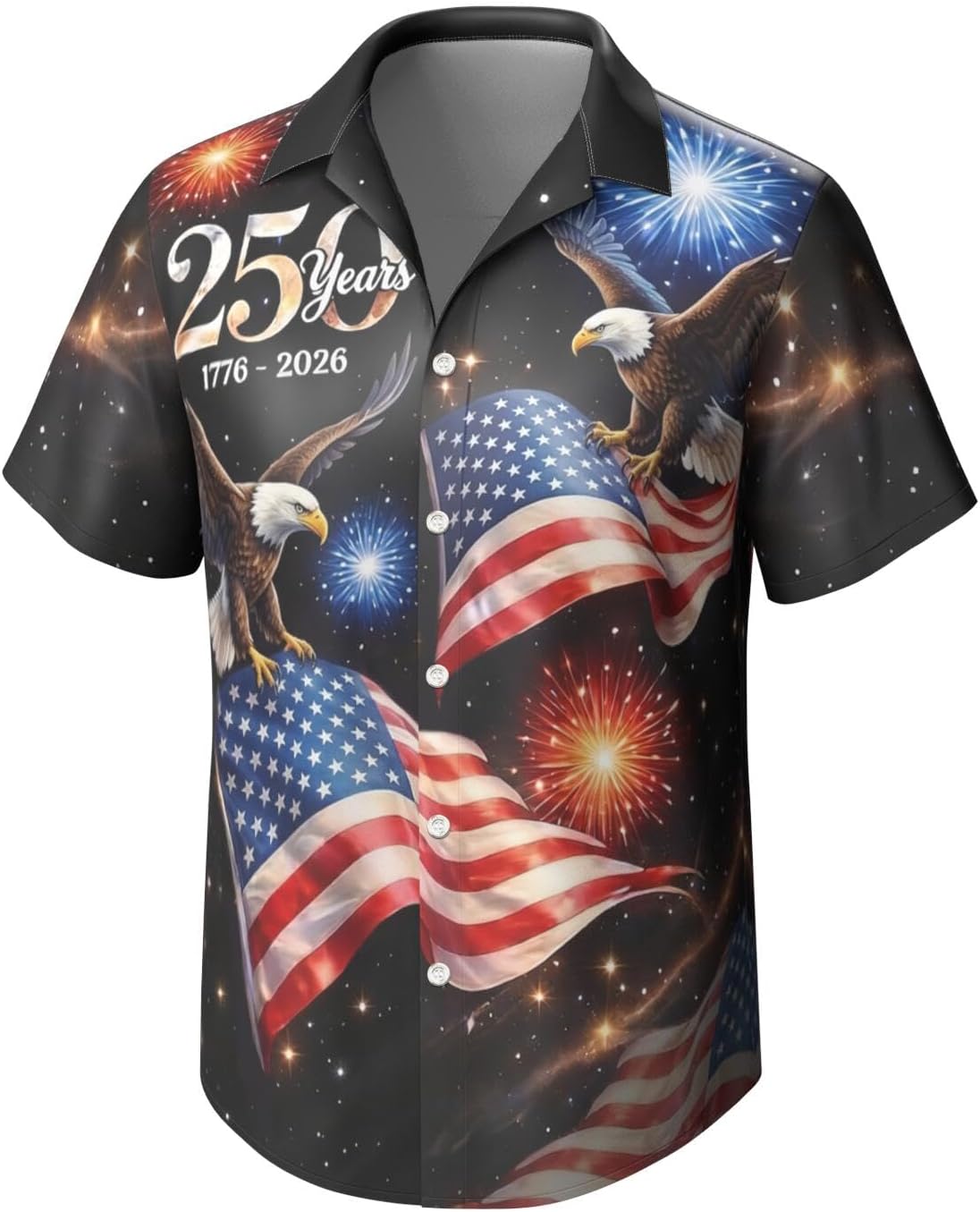 HOT250Th Anniversary USA Hawaiian Shirt for Men, 1776-2026 Patriotic Short Sleeve Shirt, Independence Day Gifts
