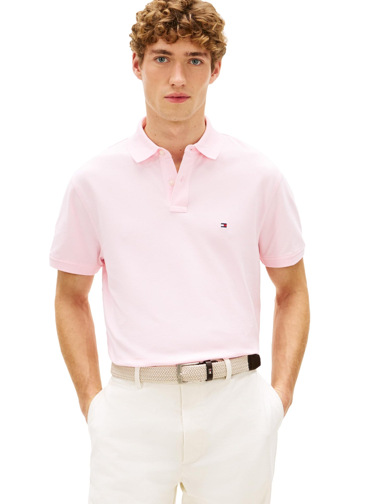 HOTTommy Hilfiger Men's Short Sleeve Polo Shirts in Classic Fit with Stretch and Organic Pique Cotton