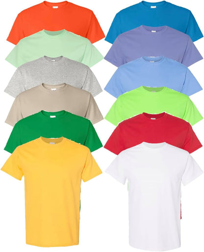 HOTEVERYDAY TEES Men's Heavy Cotton Tee (Pack of 12), Assorted Mixed Color Small to 5XL