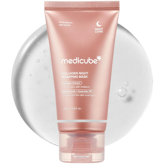HOTmedicube Wrapping Mask Collagen Overnight Peel Off Facial Mask | Elasticity & Hydration Care, Reduces Sagging & Dullness | Hydrolyzed Collagen For Glowing Skin | Korean Skin Care, 2.53 fl.oz