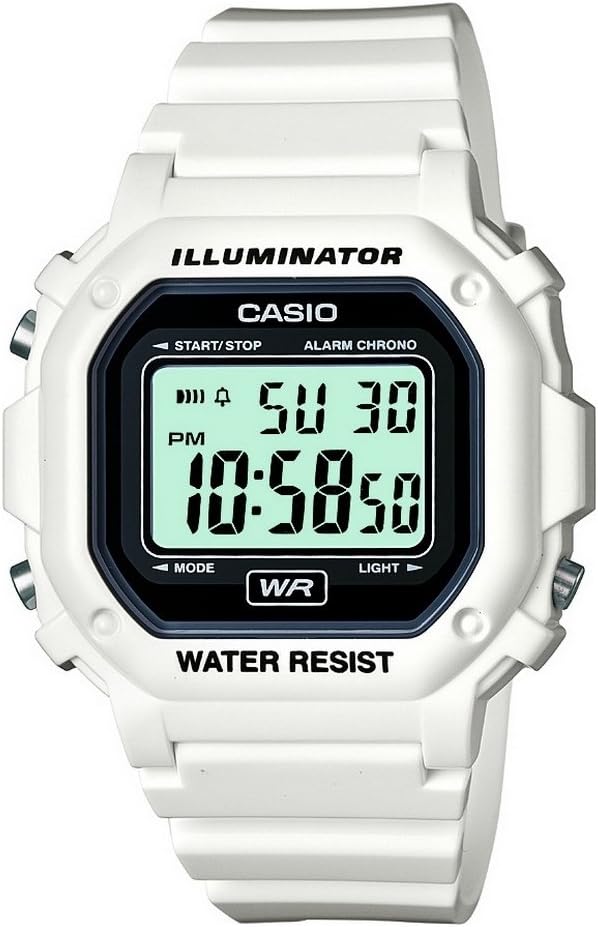 HOTCasio F108WH Series | Men's Digital Watch | Illuminator | Water Resistant | LED Light | Daily Alarm | 1/100 SEC Stopwatch | 3 Hands (HR, Min, SEC) | Date/Day Display | Daily Alarm | 7 Year Battery