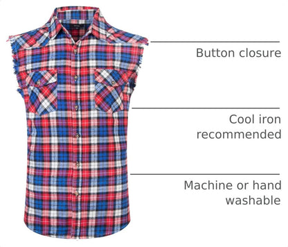 HOTMen's Casual Flannel Plaid Shirt Sleeveless Plus Size Vest