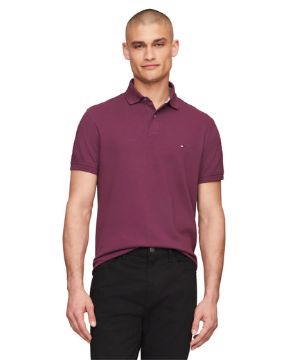 HOTTommy Hilfiger Men's Short Sleeve Polo Shirts in Slim Fit with Stretch and Organic Pique Cotton