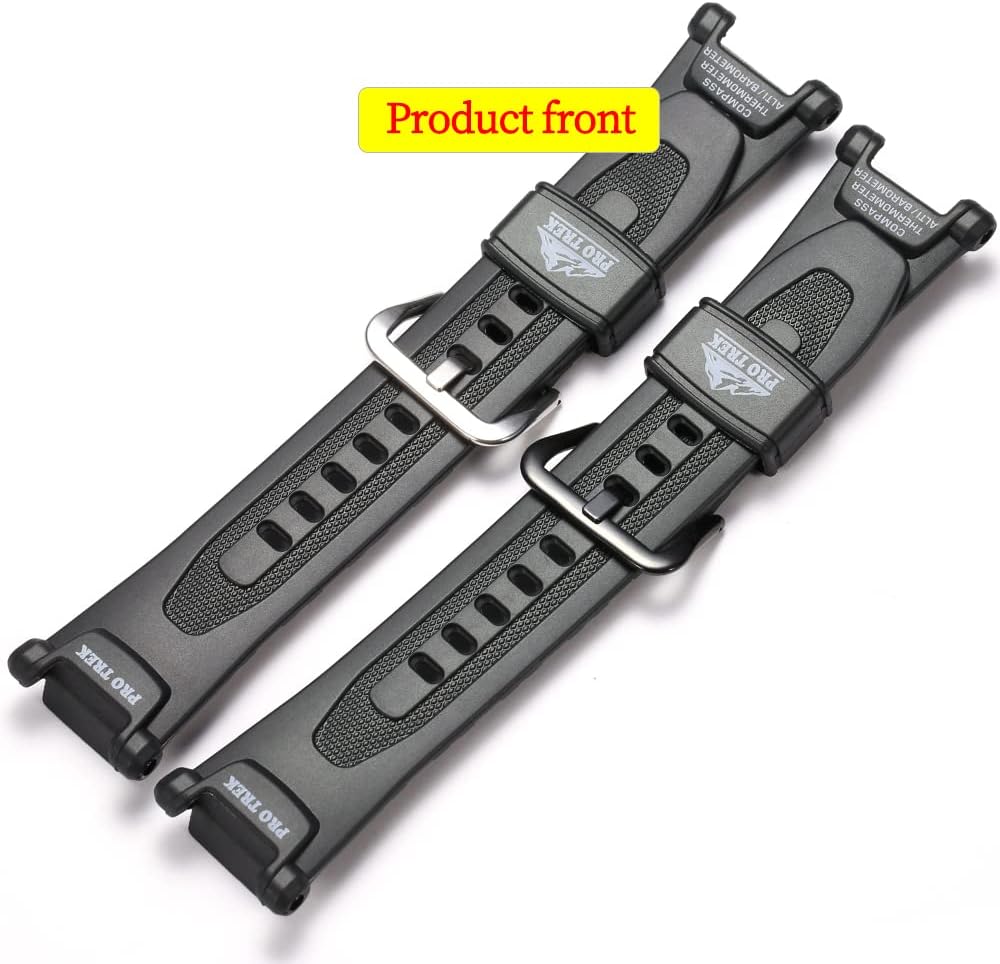HOTRCNZWQB Rubber Replacement band Compatible with Casio PRG-240 PRG-40 Pathfinder Series Silicone Strap Waterproof Sport Wrist Band