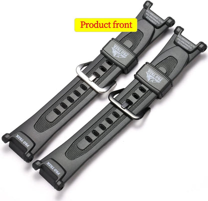 HOTRCNZWQB Rubber Replacement band Compatible with Casio PRG-240 PRG-40 Pathfinder Series Silicone Strap Waterproof Sport Wrist Band