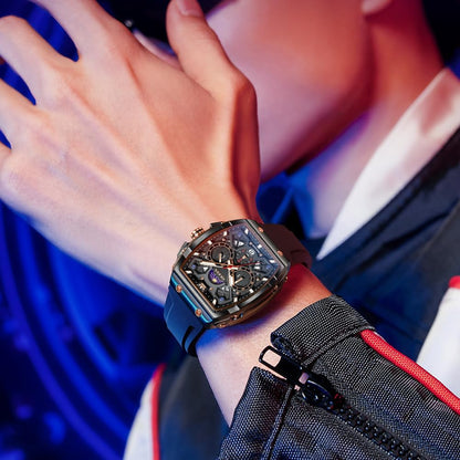 HOTOLEVS Mens Watches Stylish Chronograph Waterproof Luminous Silicon Strap Multifunction Watches for Men Business Men Wrist Watch