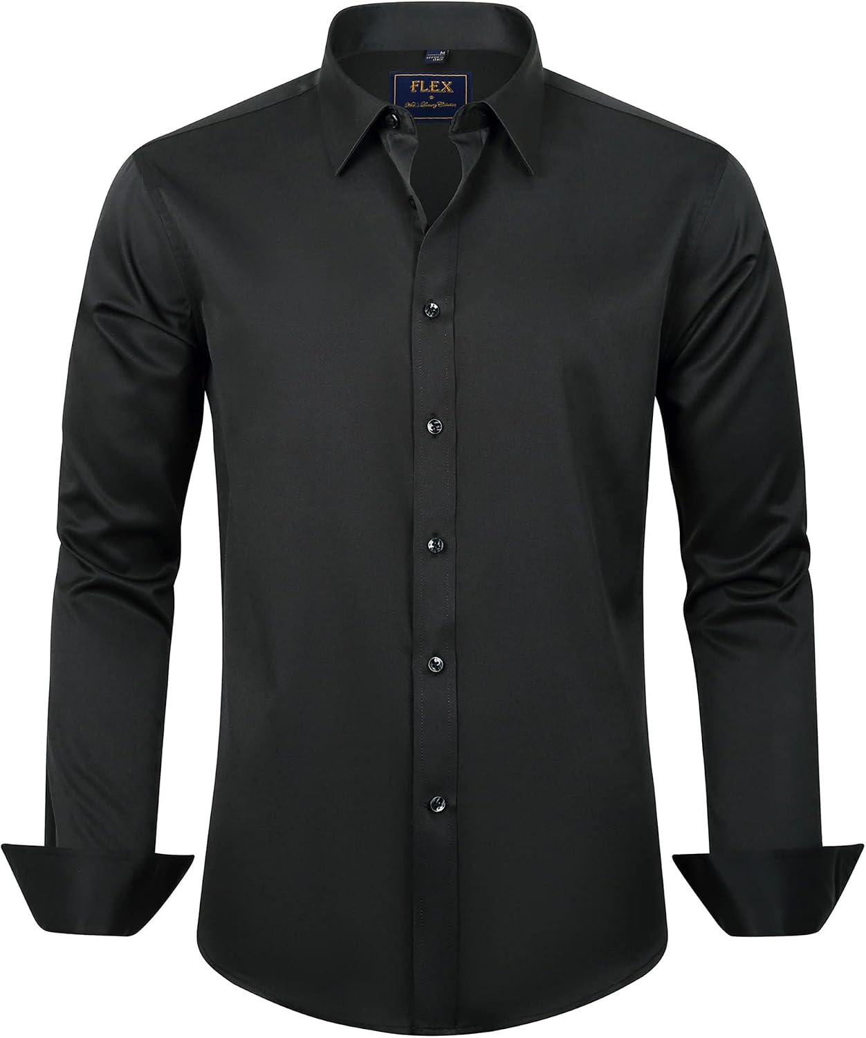 HOTJ.VER Men's Dress Shirts Solid Long Sleeve Stretch Wrinkle-Free Formal Shirt Business Casual Button Down Shirts