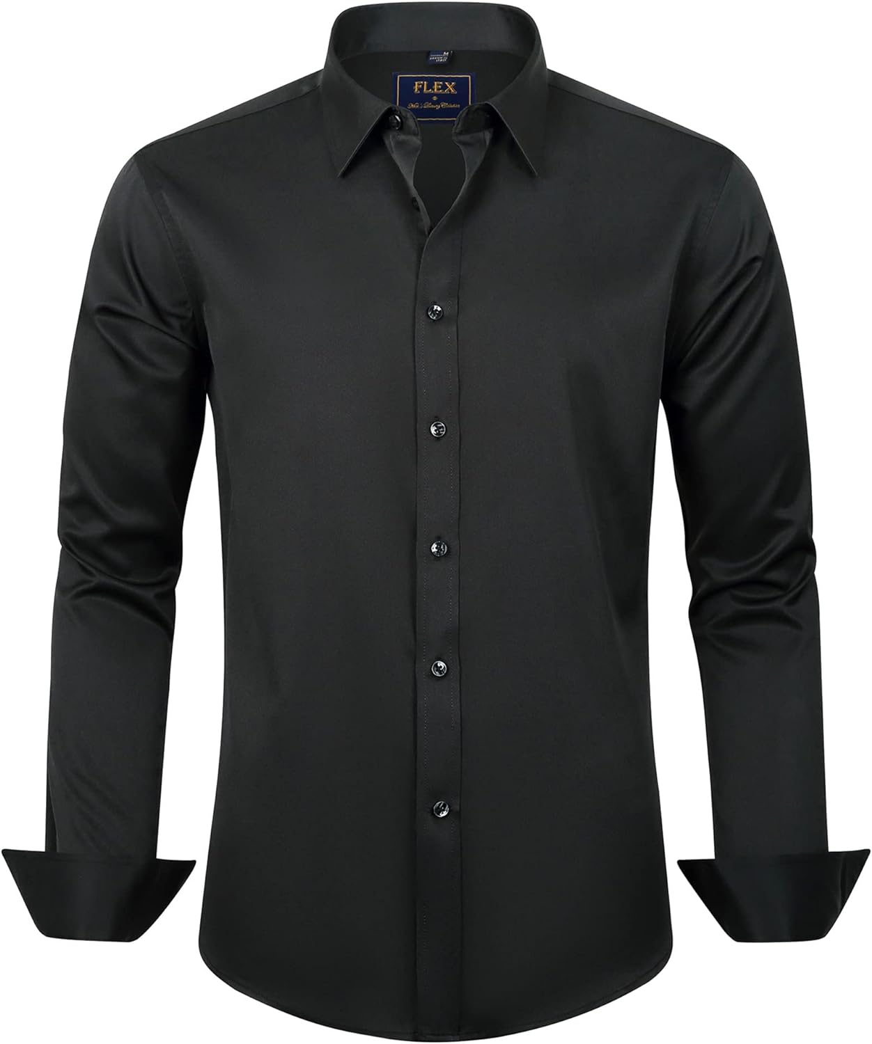 HOTJ.VER Men's Dress Shirts Solid Long Sleeve Stretch Wrinkle-Free Formal Shirt Business Casual Button Down Shirts