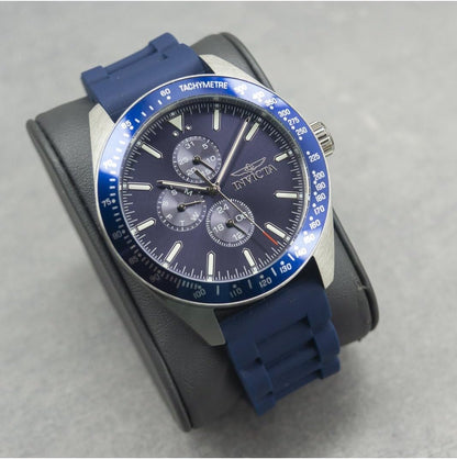 HOTInvicta Men's Aviator 45mm Silicone Quartz Watch, Blue (Model: 38401)