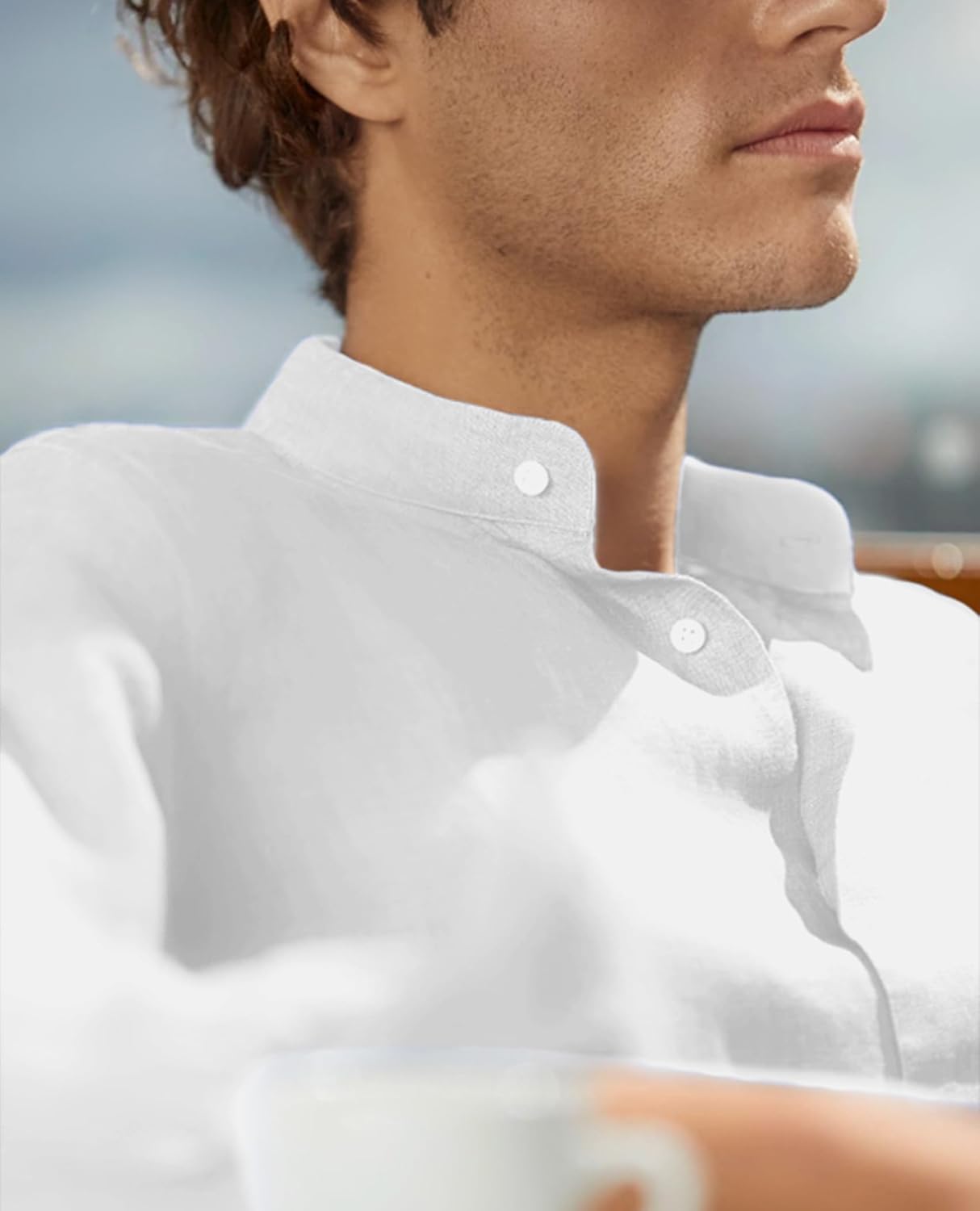 HOTLion Nardo Mens Dress Shirts Wrinkle Free Dress Shirts for Men Long Sleeve Button Down Shirts Banded Collar Shirts