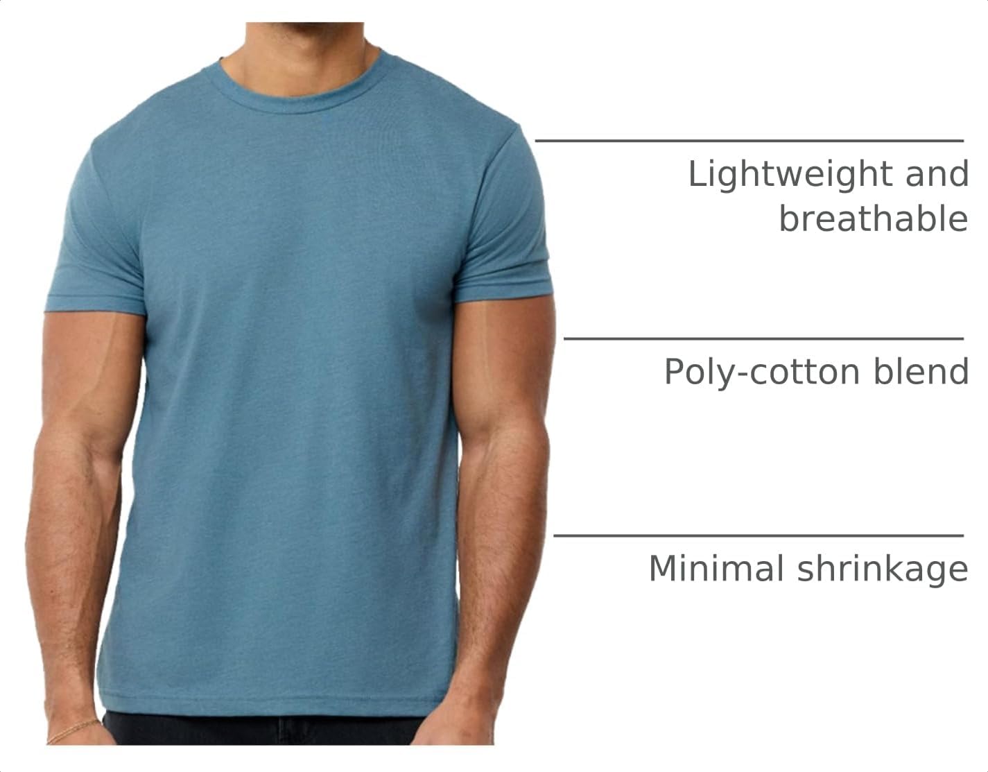 HOTMens T Shirts Soft Cotton Crew Neck Athletic Fit Casual Tees S-4XL | Soft cotton blend casual tee shirts with 4-way stretch - tag-free athletic fit for gym, work & casual wear. A go-to gift.