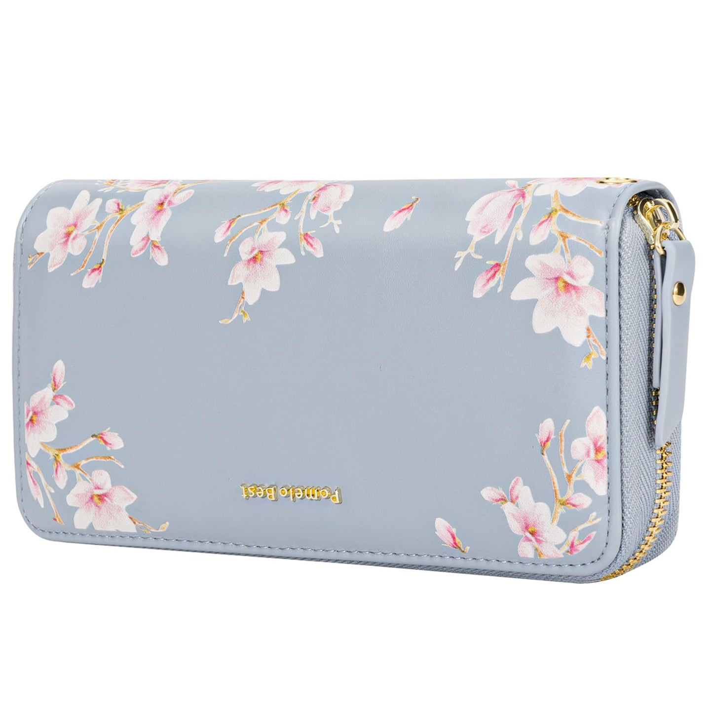 HOTPomelo Best Womens Wallet RFID Blocking Leather Multi Credit Card Large Capacity Wristlet Zip Around Long Wallets for Lady