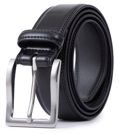 HOTFabio Valenti Genuine Leather Dress Belts For Men - Mens Belt For Suits, Jeans, Uniform With Single Prong Buckle