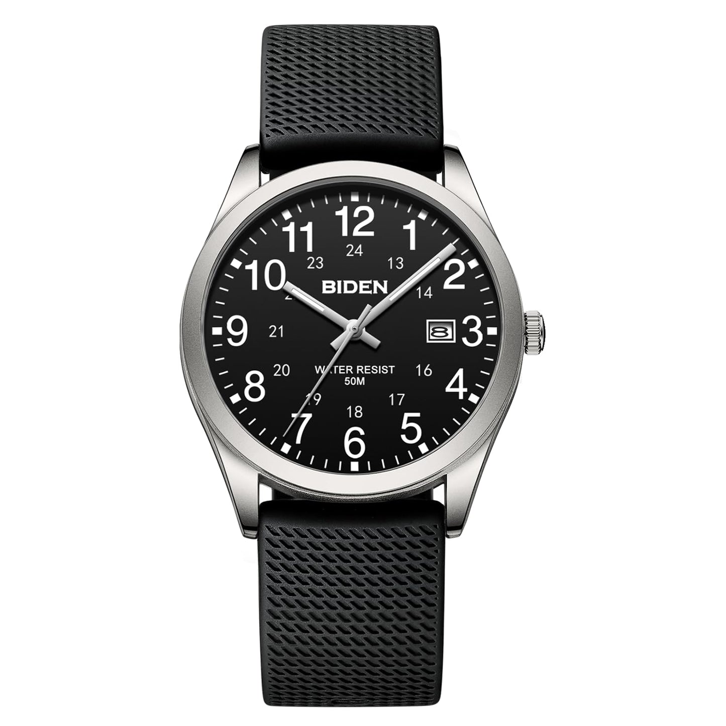 HOTLN LENQIN Mens Watches Stainless Steel Analog Quartz Watch for Men Easy Reader 38 mm Fashion Business Waterproof Men's Wrist Watches with Date and Expansion Band