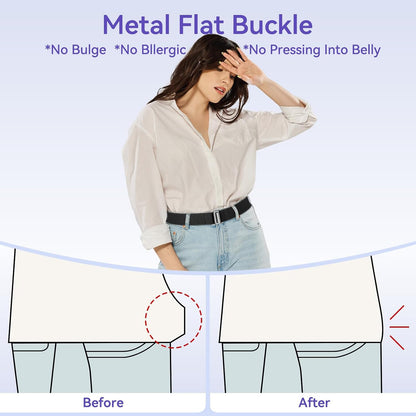 HOTNo Show Elastic Belts for Women with Invisible Flat Buckle Stretch Web Strap Belt for Jeans Pants Dresses