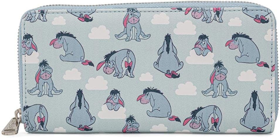 HOTLoungefly Disney Winnie the Pooh Eeyore Zip Around Faux Leather Wallet, Multi