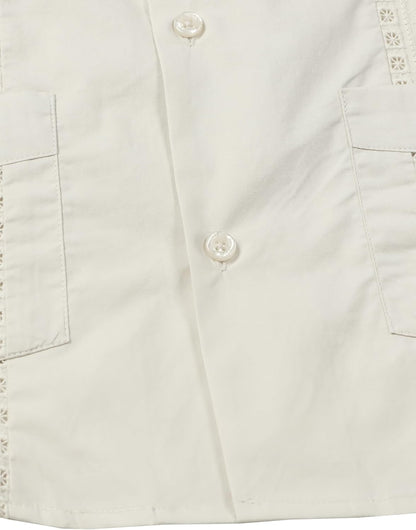 HOTJOGAL Mens Guayabera Shirts Cuban Short Sleeve Casual Button Down Beach Shirt