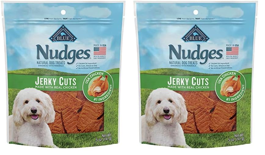 HOTBlue Buffalo Nudges Chicken Jerky Bites Natural Dog Treats, Tender & Meaty Dog Snacks, Healthy Reward or Training Treat, Made in the USA with Real Chicken, No Artificial Preservatives, 16 oz.