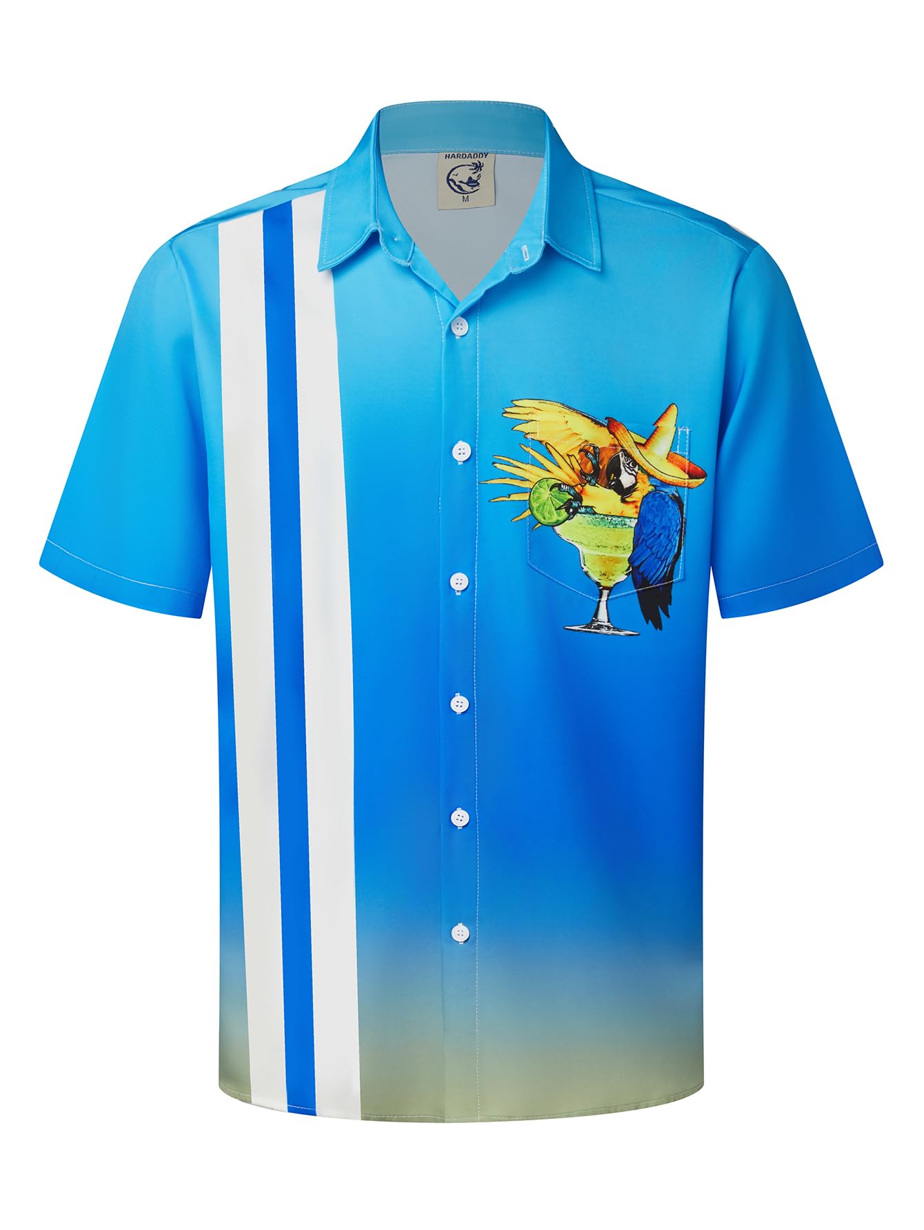 HOTHardaddy Men's Vintage Bowling Shirt Short Sleeve Button Down Hawaiian Summer Beach Printed Casual Shirts
