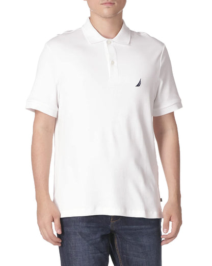 HOTNautica Men's Classic Fit Short Sleeve Dual Tipped Collar Polo Shirt