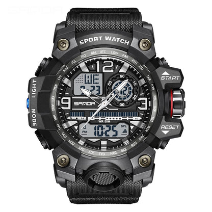 HOTAIMES Mens Watches Sports Outdoor Waterproof Military Watch for Men Tactical Watch Analog Digital Date Alarm Stopwatch Multi-Function Tactics Big Face Wristwatch for Men