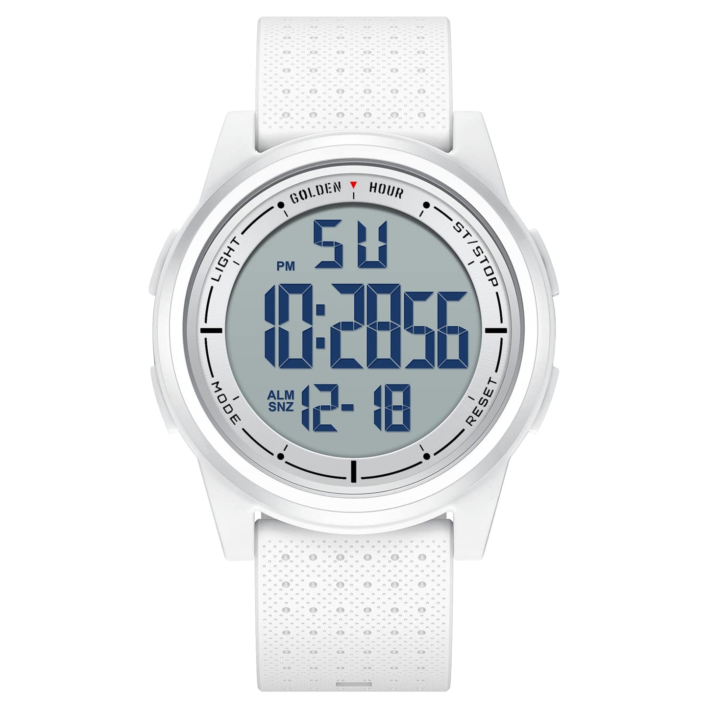 HOTGOLDEN HOUR Ultra-Thin Minimalist Sports Waterproof Digital Watches Men with Wide-Angle Display Rubber Strap Wrist Watch for Men Women
