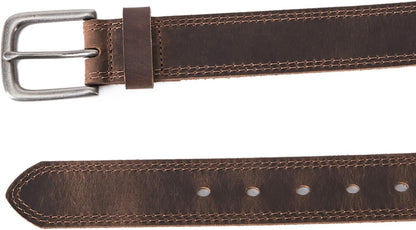 HOTVATAN Men's Full Grain Leather Casual Every Day Jeans Belts, Handmade Men Leather Belt with Gift Box