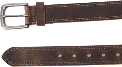 HOTVATAN Men's Full Grain Leather Casual Every Day Jeans Belts, Handmade Men Leather Belt with Gift Box