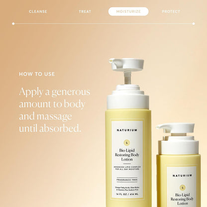HOTNaturium Bio-Lipid Restoring Moisturizing Body Lotion with Shea Butter, Fragrance Free, 14 oz