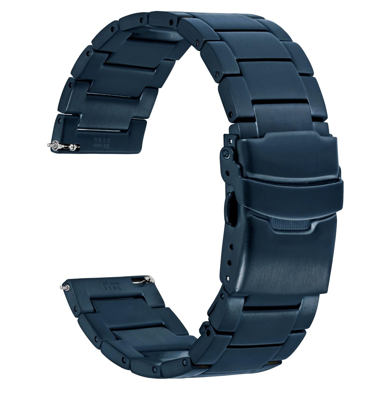 HOTWOCCI 22mm Heavy-duty Metal Watch Band for Men, 316L Stainless Steel, Double Locking Deployant Clasp (Space Grey)