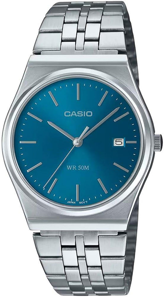 HOTCasio MTP-B145D-2A2V Men's Vintage Stainless Steel Blue Dial 3-Hand Analog Watch