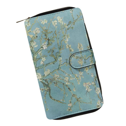 HOTjoo meryer Monet Oil Painting Flap Long Wallet Water Lilies Print Leather Wallet for Women Men,Monet Water Lilies