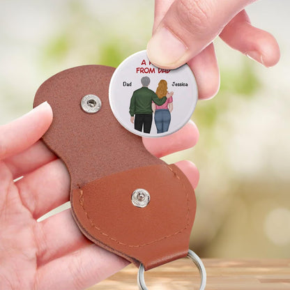 HOTWrappiness Pocket Hug from Dad to Daughter – Custom Coin with Leather Case, Personalized Token Gift for Daughter from Father