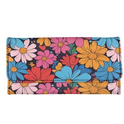HOTHowilath Womens Hibiscus Flower Wallet Clutch Organizer With Change Pocket, Credit Card Clutch Long Purse for Women - Hot Pink