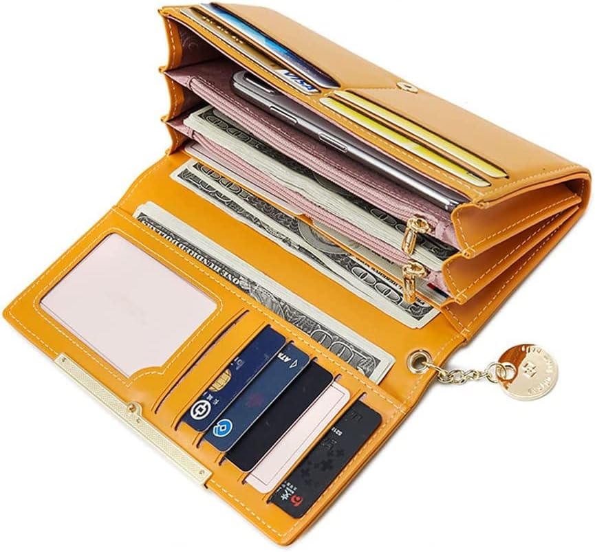 HOTSpacious & Functional Leather Wallet Multifunction Luxury Women Many Departments Large Capacity Purses Fashion Female Card Holder Billfold Long Clutch Purse