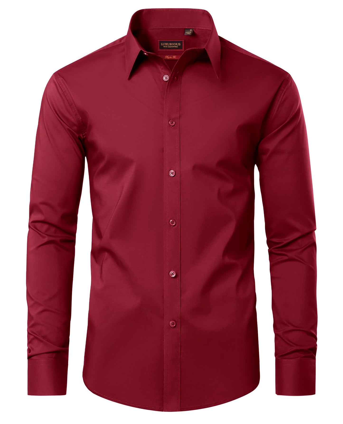 HOTLion Nardo Cotton Mens Dress Shirts Long Sleeve Wrinkle Free Business Casual Button Down Shirts Formal Shirts Big and Tall