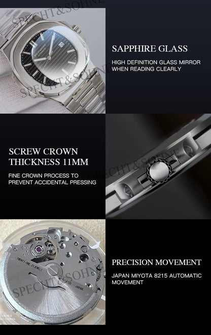 HOTSpecht & Söhne Mens Mechanical Watch Automatic Sapphire Crystal Watches for Men 40MM Japan Miyota 8215 Movement 50MWaterproof