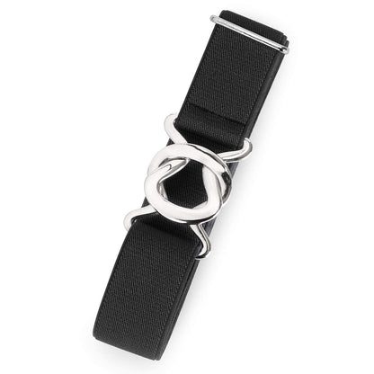 HOTJASGOOD Women No Show Stretch Belt Adjustable Elastic Web Belt with Flat Buckle for Jeans Pants Casual Belts