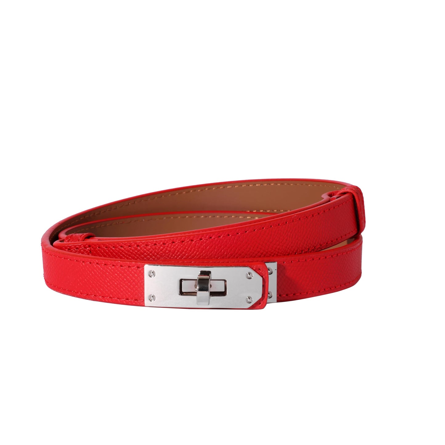 HOTOvekaut Women Skinny Leather Belt Solid Color Alloy Turn Lock Adjustable Waistband for Dresses Jeans Coats