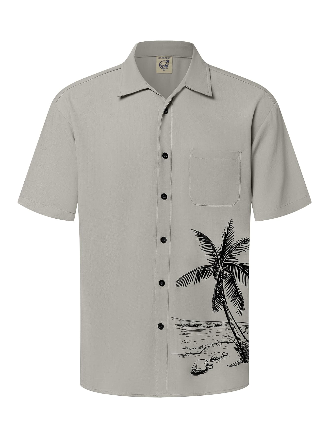 HOTHardaddy Men's Hawaiian Shirt Short Sleeves Coconut Printed Button Down Summer Beach Casual Shirts