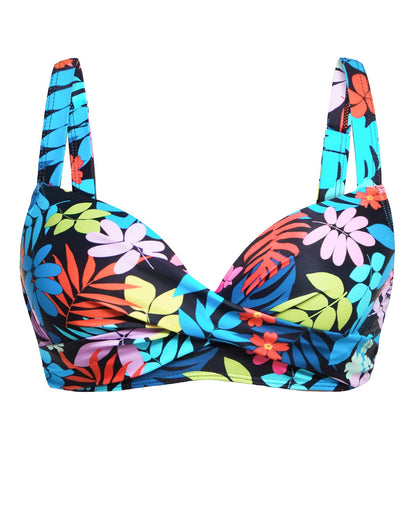HOTWomen Underwire Bikini Top - Bra Padded Push Up Swimsuit Top | Twist Front Design, Wide Adjustable Straps,Unremovable Cups for Fixed Lift,Full Lining,3-gear Adjustable Hook Closure