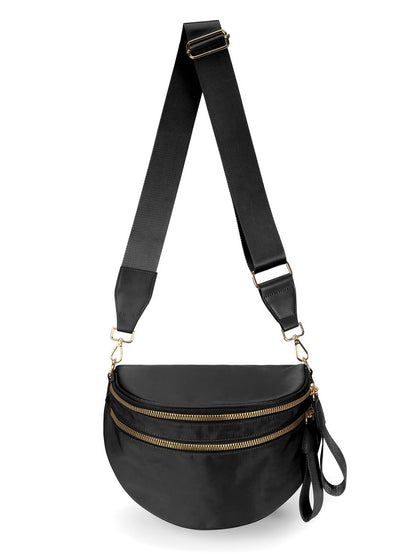 HOTPure Colour Crossbody Bag Bum Bag for Women,Spacious Purse Fanny Packs Belt Bag,Oversized Bum Bag (Colour Bum Bag-Coffee)