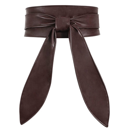 HOTWHIPPY Women Obi Belt Fashion Wrap Around Wide Waistband Knotted Belt for Dress