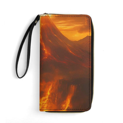 HOTRural Style Highland Cow Sunflower Collage Pattern Clutch Purse Leather Large Capacity Wristlet Leather Wallet