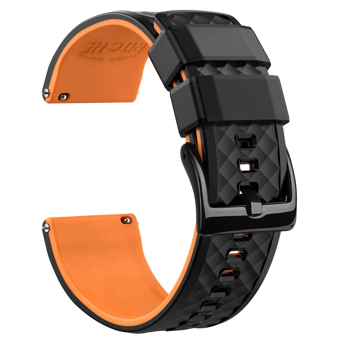 HOTRitche Christmas Gift Silicone Watch Bands 18mm 20mm 22mm 24mm Quick Release Rubber Watch Bands for Men, White Elephant Gifts, Stocking Stuffers For Men