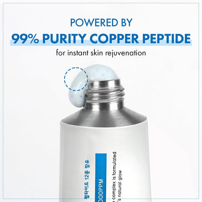 HOTTOSOWOONG Copper Peptide 12 Cream, 99% Purity of Copper Tripeptide-1, GHK-Cu, 12 Multi-Peptide Powerful Anti Aging Formula for Fine Lines, Firming, Skin Elasticity, Korean Skincare, 50ml / 1.69 fl.oz.
